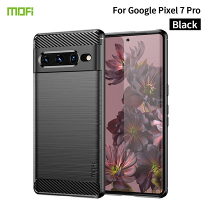 For Google pixel 7 Pro 5G MOFI Gentleness Series Brushed Texture Carbon Fiber TPU Phone Case(Black) - Google Cases by MOFI | Online Shopping South Africa | PMC Jewellery