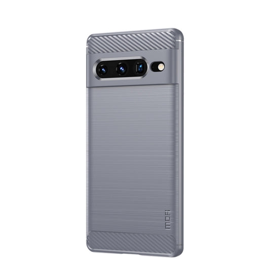 For Google pixel 7 Pro 5G MOFI Gentleness Series Brushed Texture Carbon Fiber TPU Phone Case(Gray) - Google Cases by MOFI | Online Shopping South Africa | PMC Jewellery