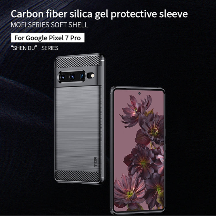 For Google pixel 7 Pro 5G MOFI Gentleness Series Brushed Texture Carbon Fiber TPU Phone Case(Red) - Google Cases by MOFI | Online Shopping South Africa | PMC TechLife | Buy Now Pay Later Mobicred