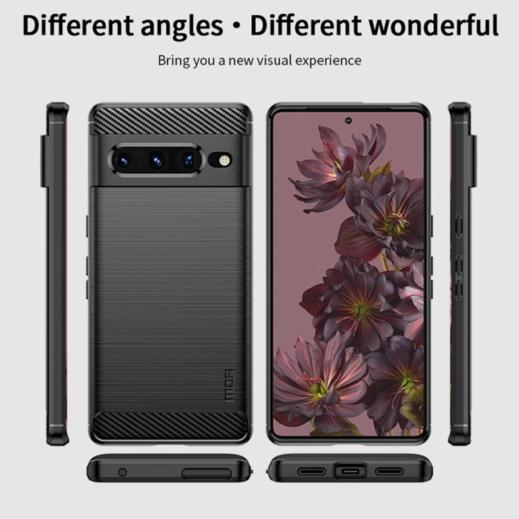 For Google pixel 7 Pro 5G MOFI Gentleness Series Brushed Texture Carbon Fiber TPU Phone Case(Red) - Google Cases by MOFI | Online Shopping South Africa | PMC TechLife | Buy Now Pay Later Mobicred