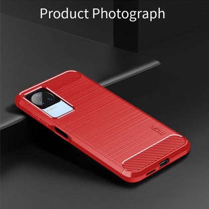 For Xiaomi Redmi K40S MOFI Gentleness Brushed Carbon Fiber Soft TPU Case(Red) - Xiaomi Cases by MOFI | Online Shopping South Africa | PMC Jewellery