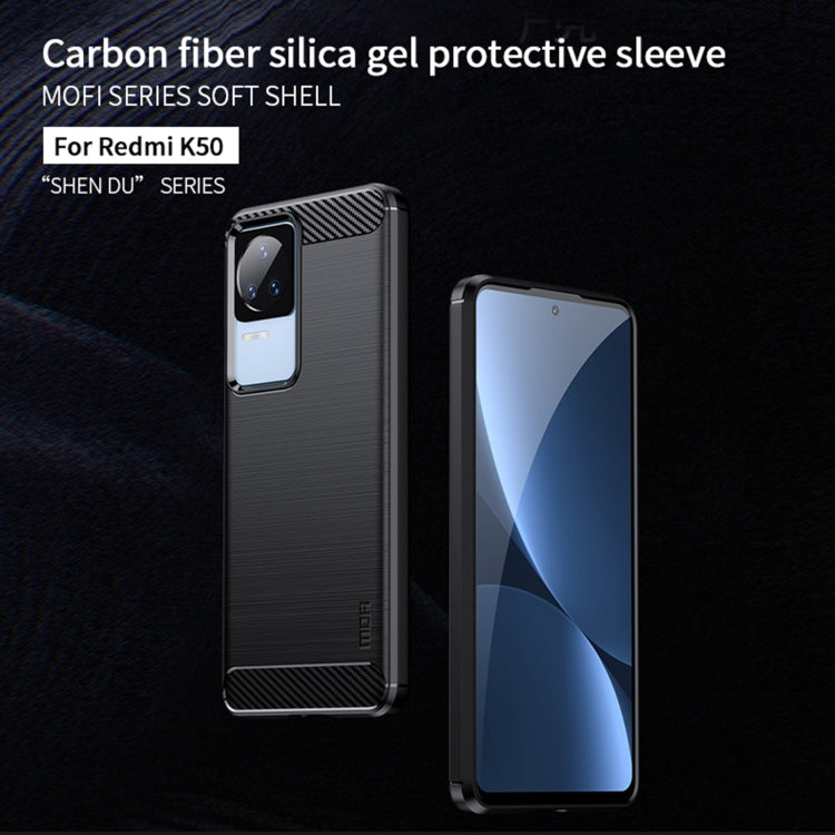 For Xiaomi Redmi K40S MOFI Gentleness Brushed Carbon Fiber Soft TPU Case(Red) - Xiaomi Cases by MOFI | Online Shopping South Africa | PMC TechLife | Buy Now Pay Later Mobicred