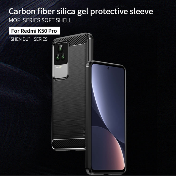 For Xiaomi Redmi K50 / K50 Pro MOFI Gentleness Brushed Carbon Fiber Soft TPU Case(Red) - Xiaomi Cases by MOFI | Online Shopping South Africa | PMC TechLife | Buy Now Pay Later Mobicred