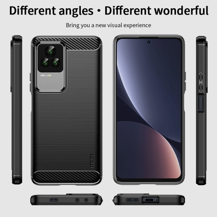 For Xiaomi Redmi K50 / K50 Pro MOFI Gentleness Brushed Carbon Fiber Soft TPU Case(Red) - Xiaomi Cases by MOFI | Online Shopping South Africa | PMC TechLife | Buy Now Pay Later Mobicred