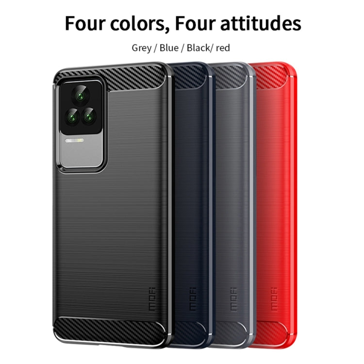 For Xiaomi Redmi K50 / K50 Pro MOFI Gentleness Brushed Carbon Fiber Soft TPU Case(Red) - Xiaomi Cases by MOFI | Online Shopping South Africa | PMC TechLife | Buy Now Pay Later Mobicred