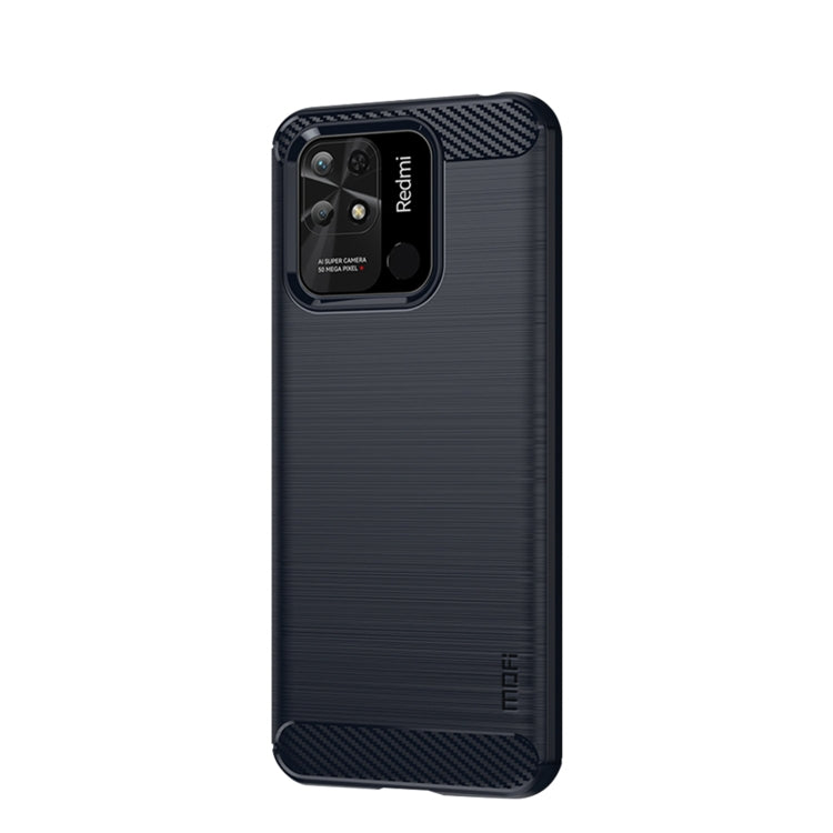 For Xiaomi Redmi 10C MOFI Gentleness Brushed Carbon Fiber Soft TPU Case(Blue) - Xiaomi Cases by MOFI | Online Shopping South Africa | PMC TechLife | Buy Now Pay Later Mobicred