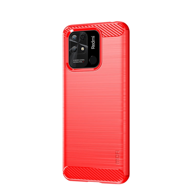 For Xiaomi Redmi 10C MOFI Gentleness Brushed Carbon Fiber Soft TPU Case(Red) - Xiaomi Cases by MOFI | Online Shopping South Africa | PMC TechLife