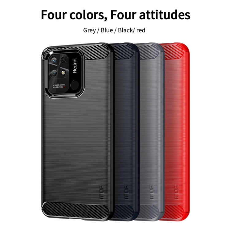 For Xiaomi Redmi 10C MOFI Gentleness Brushed Carbon Fiber Soft TPU Case(Red) - Xiaomi Cases by MOFI | Online Shopping South Africa | PMC TechLife
