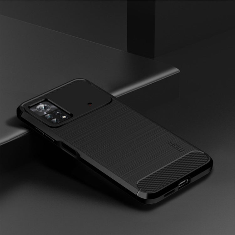 For Xiaomi Poco X4 Pro 5G MOFI Gentleness Brushed Carbon Fiber Soft TPU Case(Black) - Xiaomi Cases by MOFI | Online Shopping South Africa | PMC TechLife | Buy Now Pay Later Mobicred