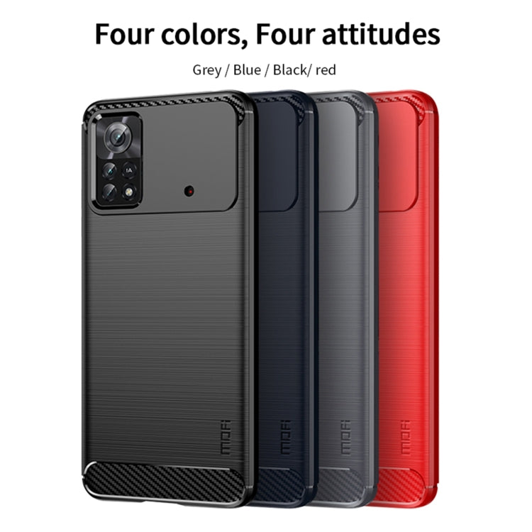 For Xiaomi Poco X4 Pro 5G MOFI Gentleness Brushed Carbon Fiber Soft TPU Case(Gray) - Xiaomi Cases by MOFI | Online Shopping South Africa | PMC TechLife | Buy Now Pay Later Mobicred