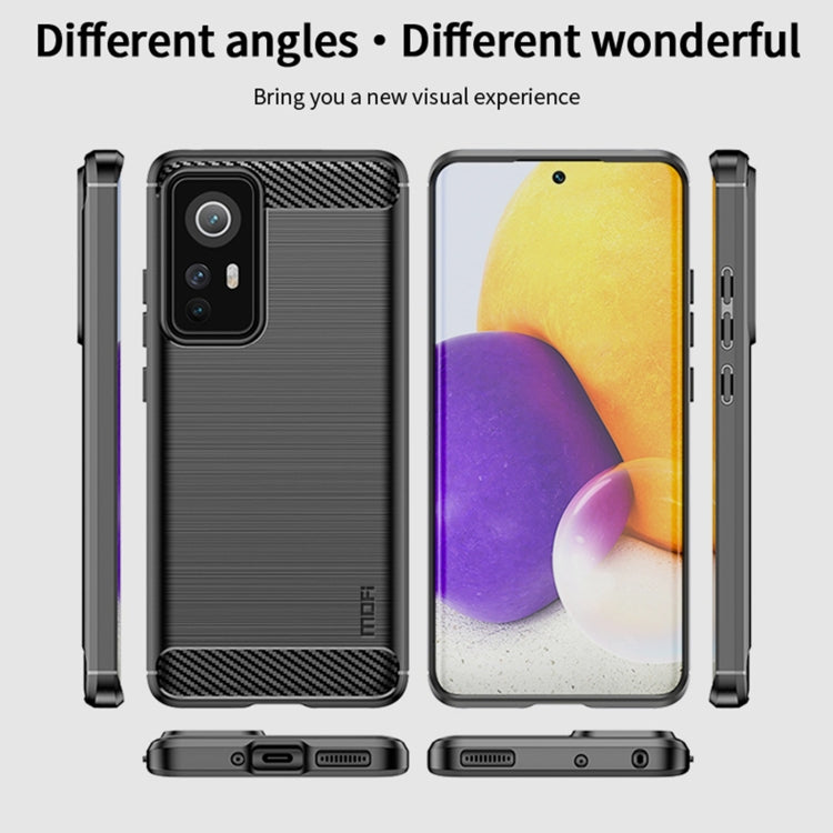 For Xiaomi 12 / 12X MOFI Gentleness Brushed Carbon Fiber Soft TPU Case(Black) - Xiaomi Cases by MOFI | Online Shopping South Africa | PMC TechLife | Buy Now Pay Later Mobicred