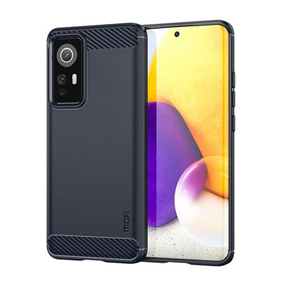 For Xiaomi 12 / 12X MOFI Gentleness Brushed Carbon Fiber Soft TPU Case(Blue) - Xiaomi Cases by MOFI | Online Shopping South Africa | PMC Jewellery | Buy Now Pay Later Mobicred