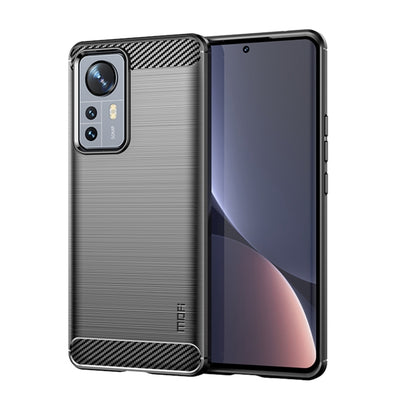 For Xiaomi 12 Pro MOFI Gentleness Brushed Carbon Fiber Soft TPU Case(Black) - Xiaomi Cases by MOFI | Online Shopping South Africa | PMC Jewellery | Buy Now Pay Later Mobicred