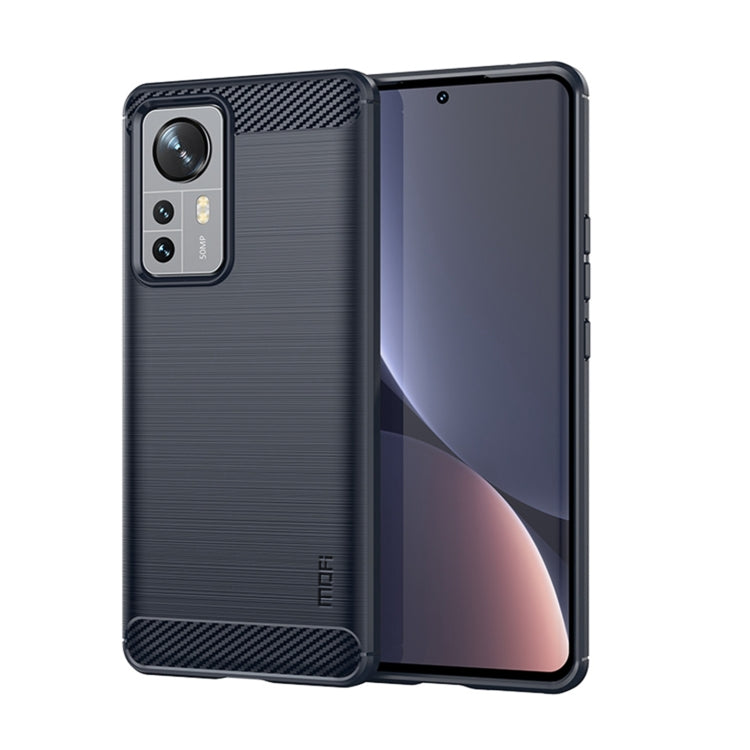 For Xiaomi 12 Pro MOFI Gentleness Brushed Carbon Fiber Soft TPU Case(Blue) - free shipping - PMC TechLife - Order now!