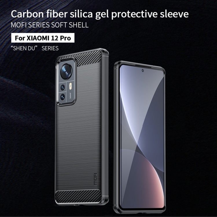 For Xiaomi 12 Pro MOFI Gentleness Brushed Carbon Fiber Soft TPU Case(Blue) - free shipping - PMC TechLife - Order now!