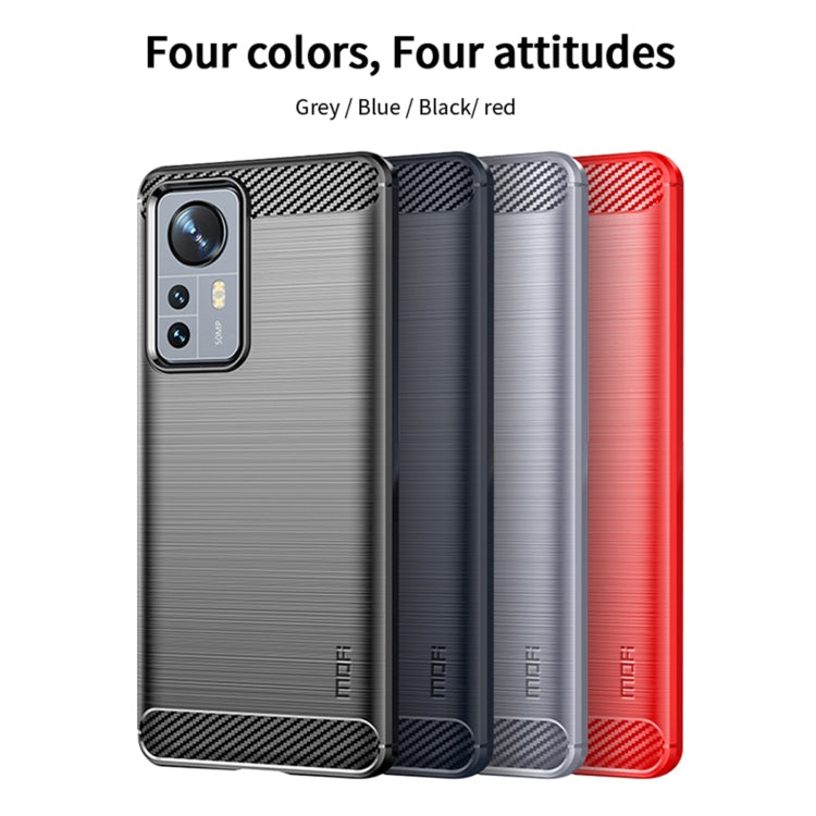 For Xiaomi 12 Pro MOFI Gentleness Brushed Carbon Fiber Soft TPU Case(Blue) - free shipping - PMC TechLife - Order now!