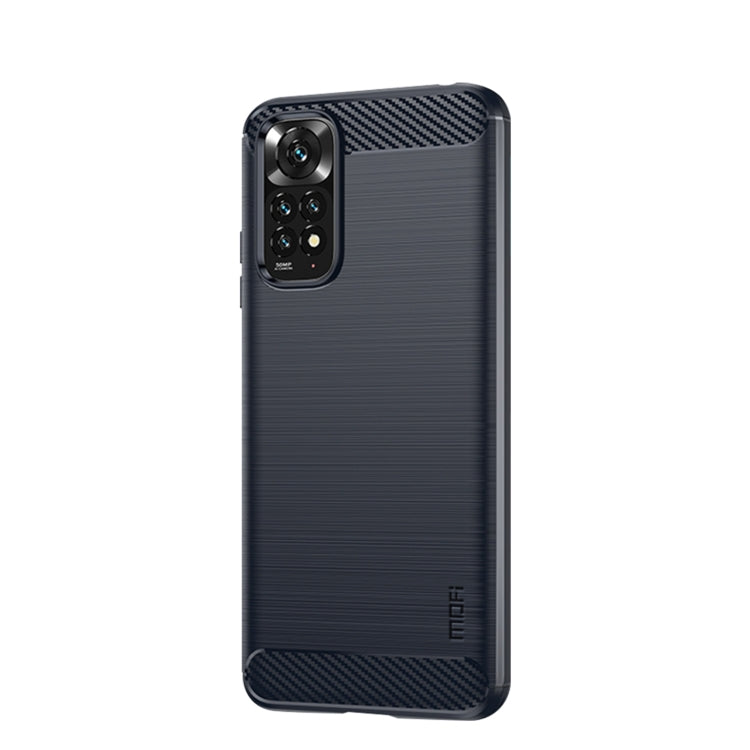 For Xiaomi Redmi Note 11 4G Global / Note 11S 4G MOFI Gentleness Brushed Carbon Fiber TPU Case(Blue) - Xiaomi Cases by MOFI | Online Shopping South Africa | PMC TechLife | Buy Now Pay Later Mobicred