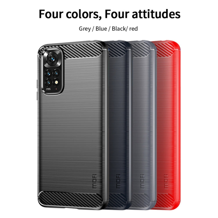 For Xiaomi Redmi Note 11 4G Global / Note 11S 4G MOFI Gentleness Brushed Carbon Fiber TPU Case(Blue) - Xiaomi Cases by MOFI | Online Shopping South Africa | PMC TechLife | Buy Now Pay Later Mobicred
