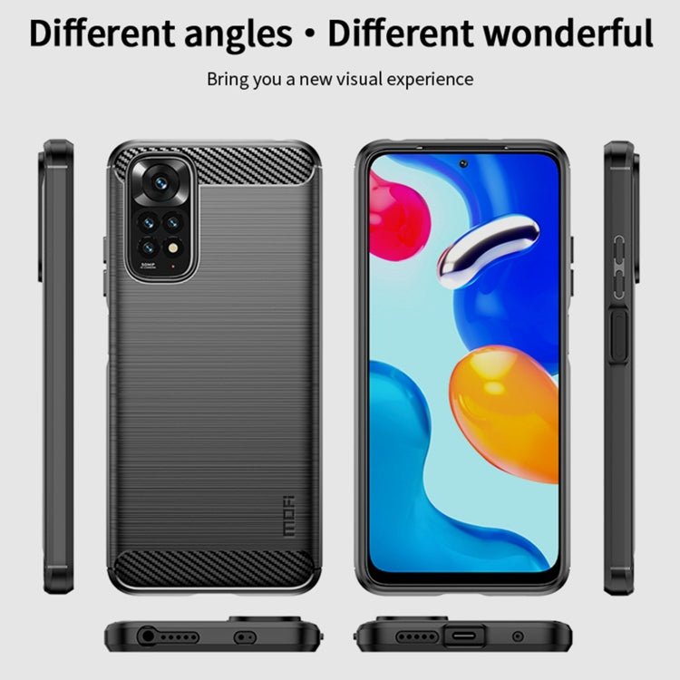 For Xiaomi Redmi Note 11 4G Global / Note 11S 4G MOFI Gentleness Brushed Carbon Fiber TPU Case(Red) - Xiaomi Cases by MOFI | Online Shopping South Africa | PMC TechLife | Buy Now Pay Later Mobicred