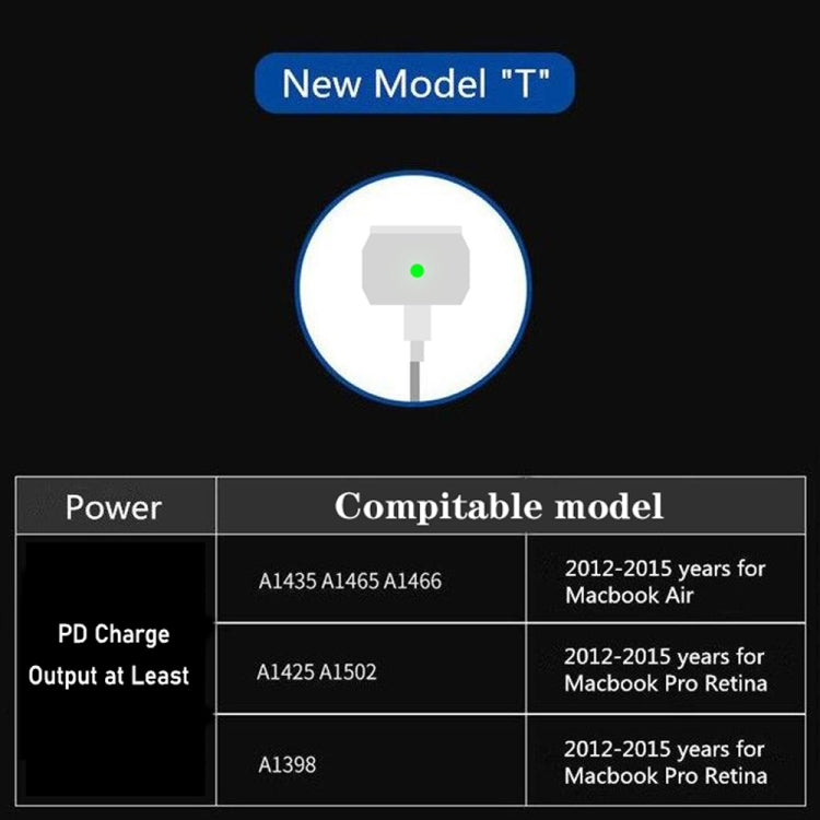 PD-65W USB-C / Type-C + QC3. 0 USB Laptop Charging Adapter + 1.8m USB-C / Type-C to MagSafe 2 / T Head Data Cable, US Plug(White) - Cable & Adapter by PMC Jewellery | Online Shopping South Africa | PMC Jewellery | Buy Now Pay Later Mobicred