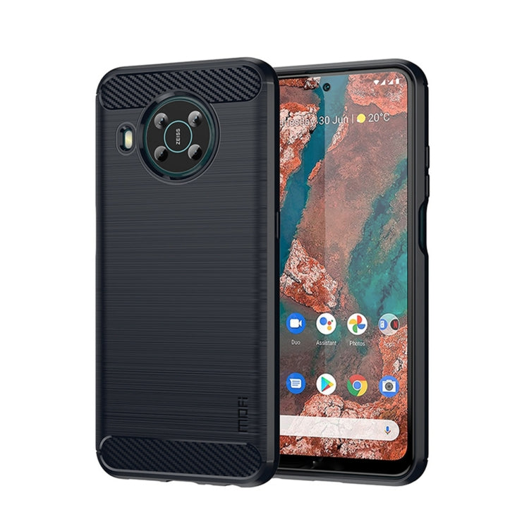 For Nokia X100 MOFI Gentleness Series Brushed Texture Carbon Fiber TPU Phone Case(Blue) - Nokia Cases by MOFI | Online Shopping South Africa | PMC TechLife | Buy Now Pay Later Mobicred