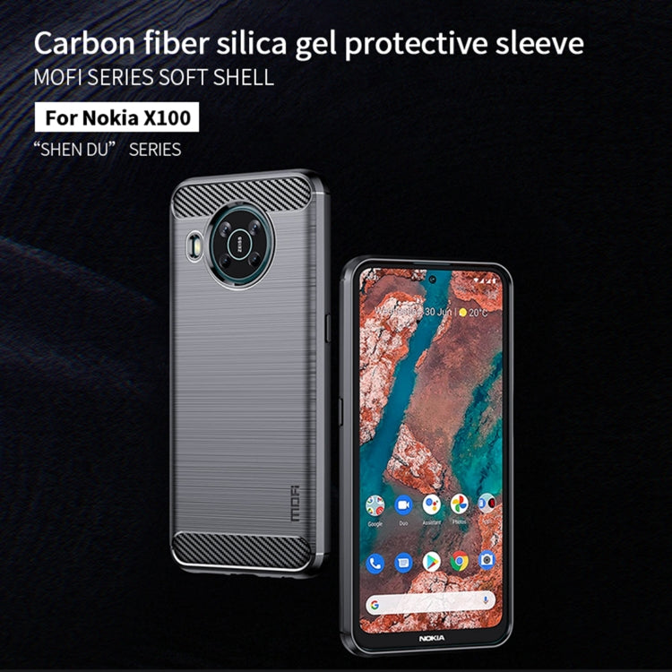 For Nokia X100 MOFI Gentleness Series Brushed Texture Carbon Fiber TPU Phone Case(Gray) - free shipping - PMC TechLife - Order now!