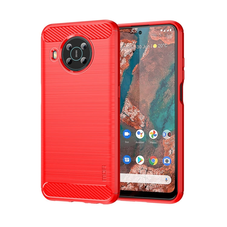 For Nokia X100 MOFI Gentleness Series Brushed Texture Carbon Fiber TPU Phone Case(Red) - Nokia Cases by MOFI | Online Shopping South Africa | PMC TechLife | Buy Now Pay Later Mobicred