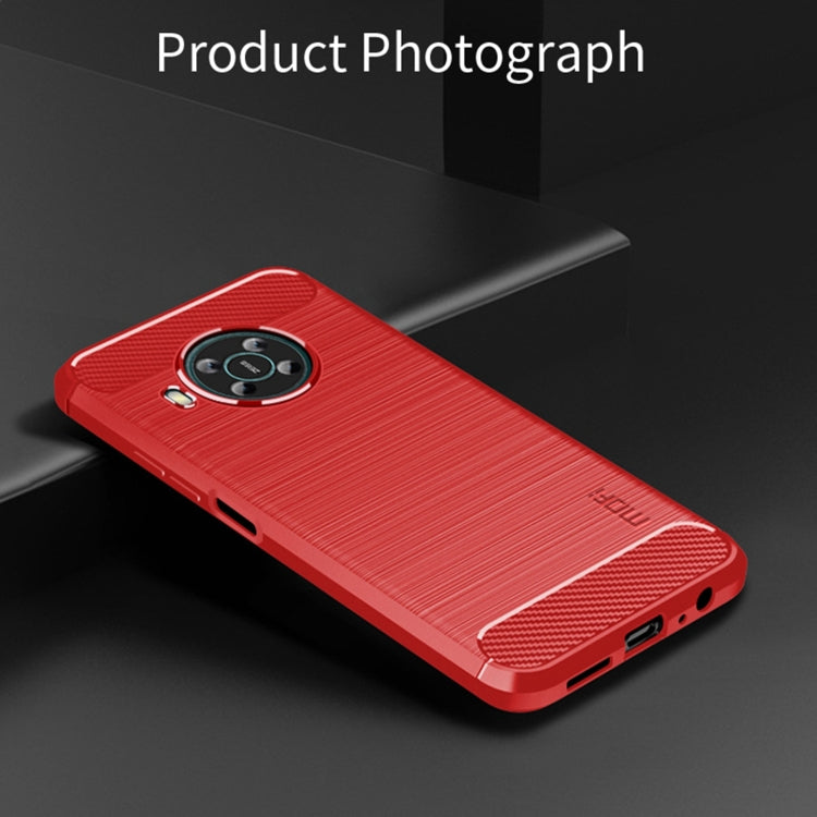 For Nokia X100 MOFI Gentleness Series Brushed Texture Carbon Fiber TPU Phone Case(Red) - Nokia Cases by MOFI | Online Shopping South Africa | PMC Jewellery