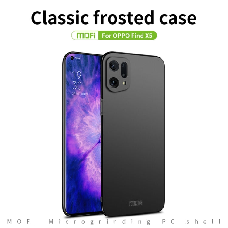 For OPPO Find X5 MOFI Frosted PC Ultra-thin Hard Case(Gold) - OPPO Cases by MOFI | Online Shopping South Africa | PMC Jewellery
