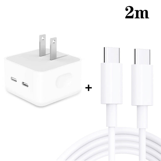 SDC-40W Dual PD USB-C / Type-C Ports Charger with 2m Type-C to Type-C Data Cable, US Plug - USB Charger by PMC Jewellery | Online Shopping South Africa | PMC Jewellery | Buy Now Pay Later Mobicred