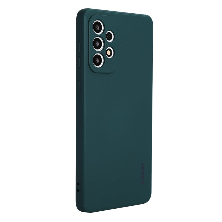 For Samsung Galaxy A73 5G ENKAY Liquid Silicone Soft Shockproof Phone Case(Dark Green) - Galaxy Phone Cases by ENKAY | Online Shopping South Africa | PMC TechLife | Buy Now Pay Later Mobicred