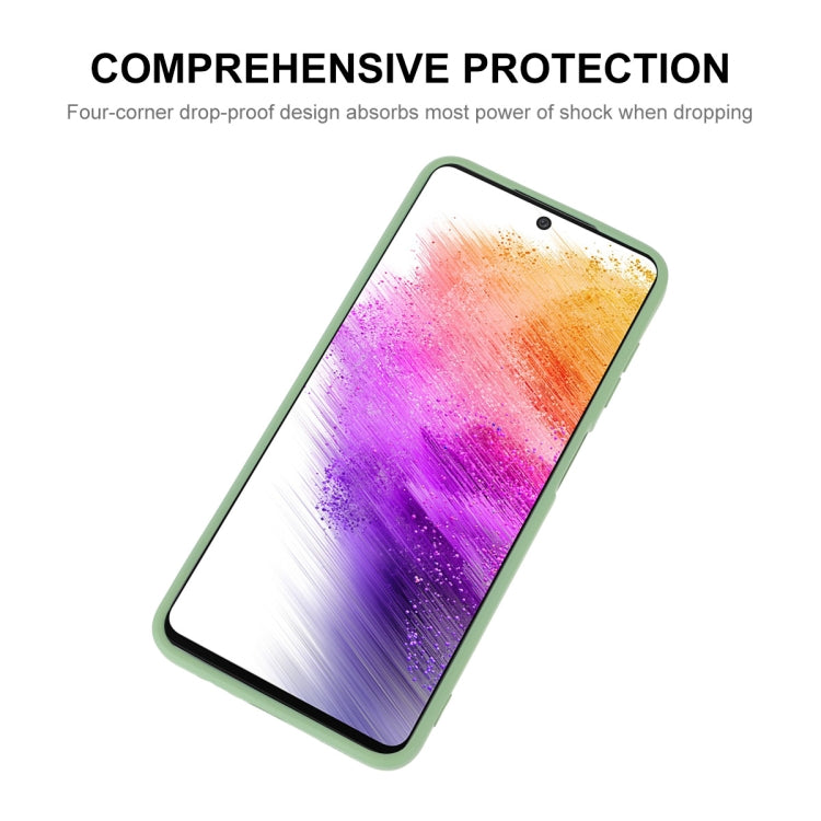 For Samsung Galaxy A73 5G ENKAY Liquid Silicone Soft Shockproof Phone Case(Light Green) - Galaxy Phone Cases by ENKAY | Online Shopping South Africa | PMC TechLife | Buy Now Pay Later Mobicred