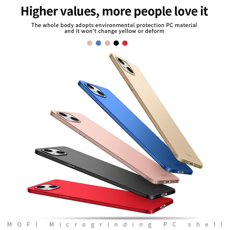 For iPhone 14 MOFI Frosted PC Ultra-thin Hard Case (Gold) - free shipping - PMC TechLife - Order now!