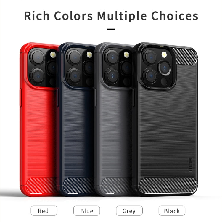 For iPhone 14 Pro MOFI Gentleness Brushed Texture Carbon Fiber TPU Phone Case (Black) - iPhone 14 Pro Cases by MOFI | Online Shopping South Africa | PMC TechLife