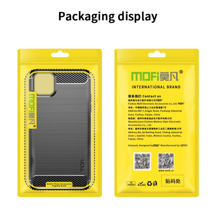 For iPhone 14 Pro MOFI Gentleness Brushed Texture Carbon Fiber TPU Phone Case (Black) - iPhone 14 Pro Cases by MOFI | Online Shopping South Africa | PMC TechLife