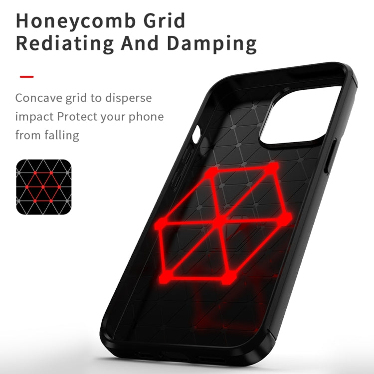 For iPhone 14 Pro Max MOFI Gentleness Brushed Texture Carbon Fiber TPU Phone Case (Blue) - iPhone 14 Pro Max Cases by MOFI | Online Shopping South Africa | PMC TechLife