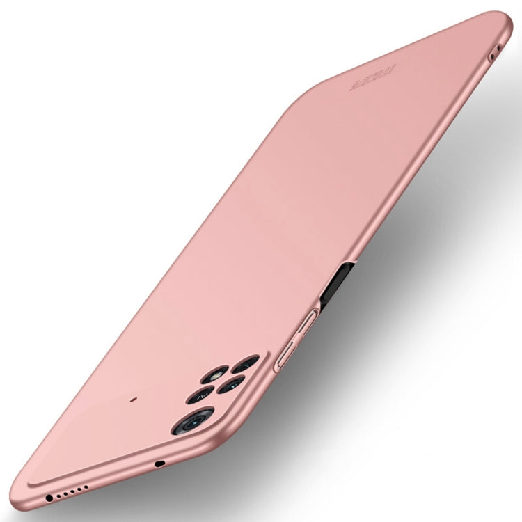 For Xiaomi POCO M4 Pro 4G MOFI Frosted PC Ultra-thin Hard Case(Rose gold) - Xiaomi Cases by MOFI | Online Shopping South Africa | PMC Jewellery | Buy Now Pay Later Mobicred