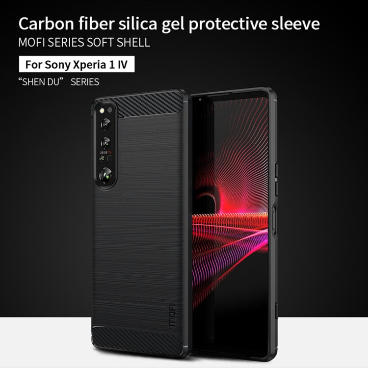 For Sony Xperia 1 IV MOFI Gentleness Series Brushed Texture Carbon Fiber Soft TPU Case(Red) - Sony Cases by MOFI | Online Shopping South Africa | PMC TechLife