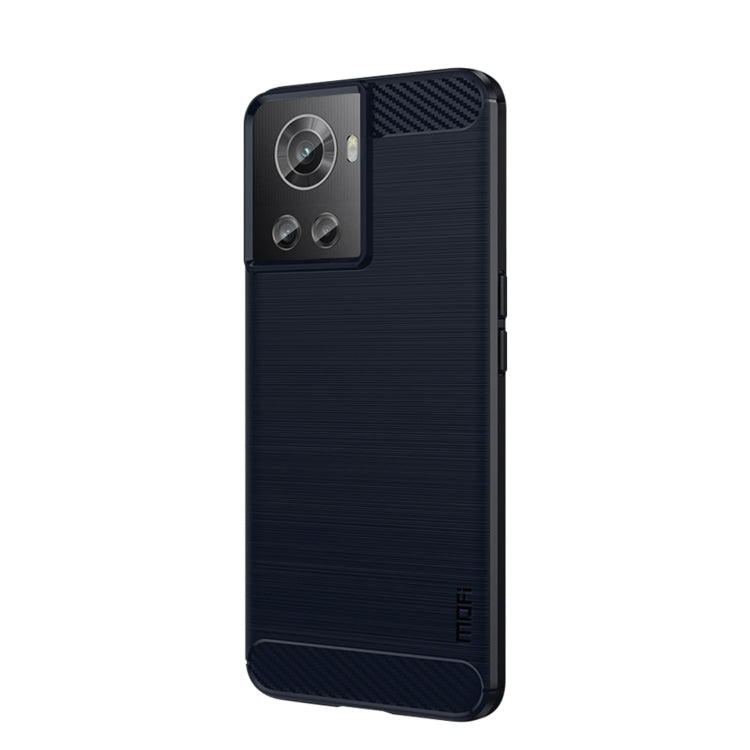 For OnePlus Ace / 10R 5G MOFI Gentleness Series Brushed Texture Carbon Fiber Soft TPU Case(Blue) - OnePlus Cases by MOFI | Online Shopping South Africa | PMC TechLife