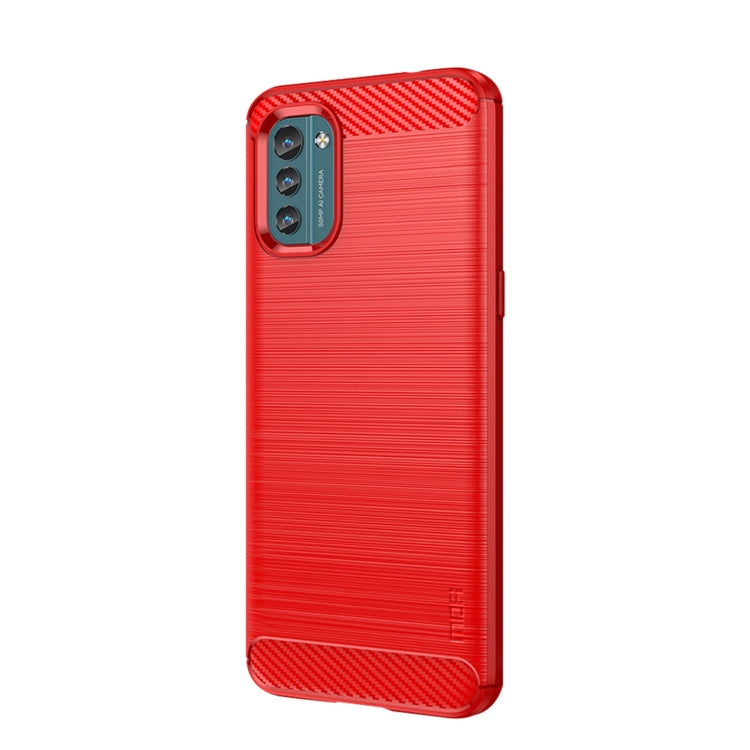 For Nokia G11 / G21 MOFI Gentleness Series Brushed Texture Carbon Fiber Soft TPU Case(Red) - Nokia Cases by MOFI | Online Shopping South Africa | PMC TechLife