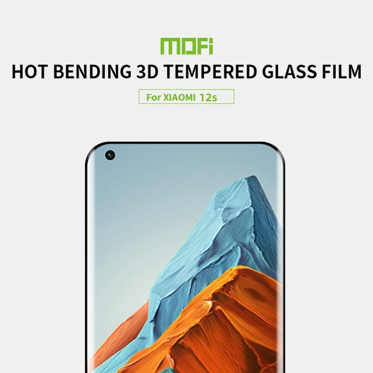 For Xiaomi 12S MOFI 9H 3D Hot Bending Tempered Glass Film(Black) -  by MOFI | Online Shopping South Africa | PMC TechLife