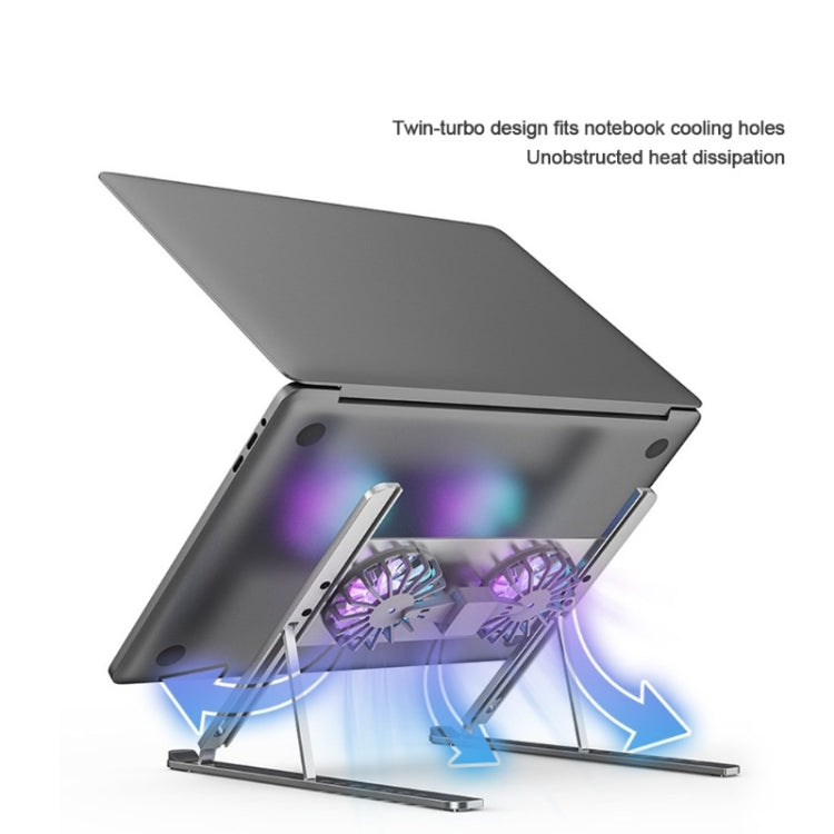 BONERUY P11F Adjustable Laptop Stand Cooling Holder with Double Fans - Cooling Pads by BONERUY | Online Shopping South Africa | PMC Jewellery | Buy Now Pay Later Mobicred