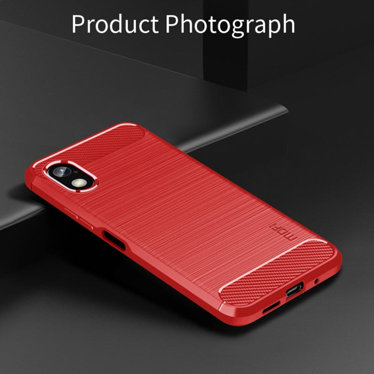 For Sony Xperia Ace 3 MOFI Gentleness Brushed Carbon Fiber Soft TPU Case(Red) - Sony Cases by MOFI | Online Shopping South Africa | PMC TechLife | Buy Now Pay Later Mobicred