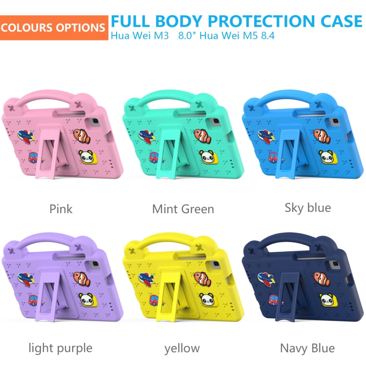 For Huawei MediaPad M3 Lite 8.0 Handle Kickstand Children EVA Shockproof Tablet Case(Yellow) - Huawei by PMC TechLife | Online Shopping South Africa | PMC TechLife | Buy Now Pay Later Mobicred