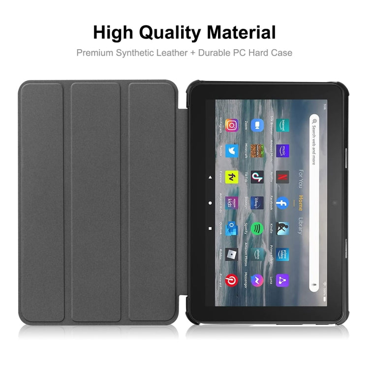 For Amazon Fire 7 12th 2022 ENKAY Smart Leather Tablet Case(Purple) - Amazon by ENKAY | Online Shopping South Africa | PMC TechLife | Buy Now Pay Later Mobicred
