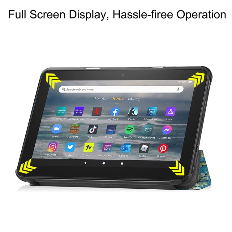 For Amazon Fire 7 12th 2022 JSM Smart Leather Tablet Case(Apricot Flower) - free shipping - PMc TechLife - Order now!