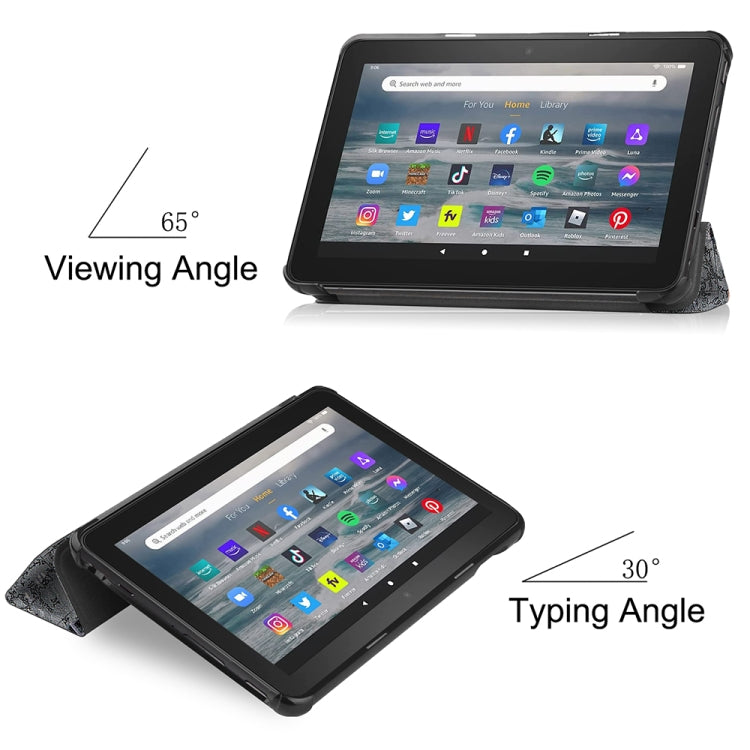For Amazon Fire 7 12th 2022 JSM Smart Leather Tablet Case(Retro tower) - free shipping - PMc TechLife - Order now!