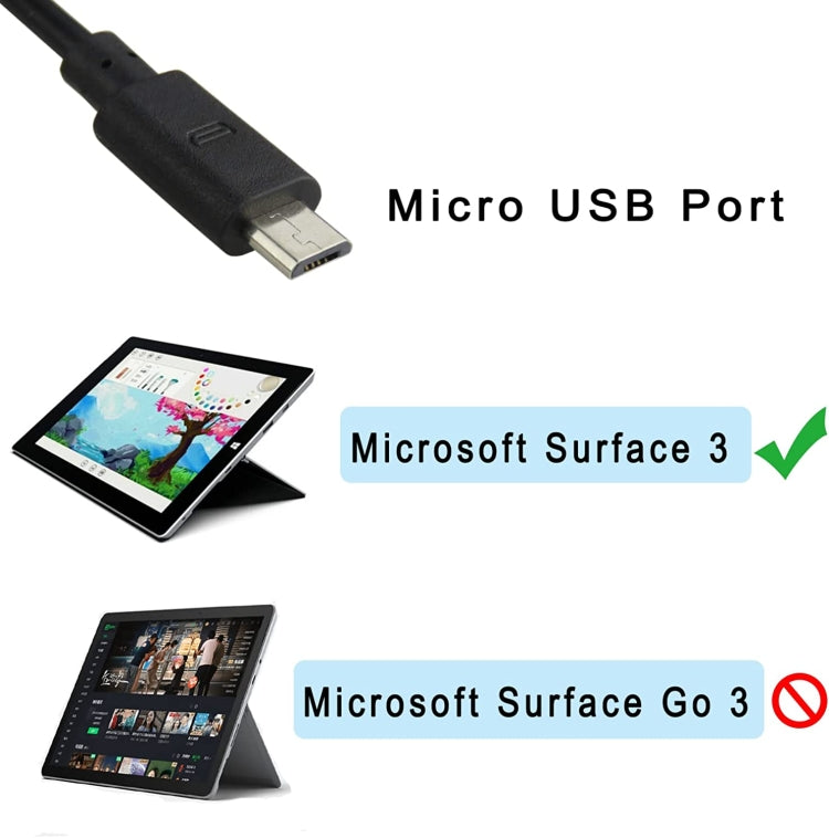 For Microsoft Surface3 1624 1645 Power Adapter 5.2v 2.5a 13W Android Port Charger, EU Plug - For Microsoft by PMC Jewellery | Online Shopping South Africa | PMC Jewellery | Buy Now Pay Later Mobicred