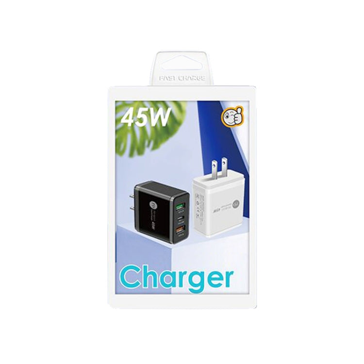 45W PD3.0 + 2 x QC3.0 USB Multi Port Quick Charger, US Plug(White) - USB Charger by PMC Jewellery | Online Shopping South Africa | PMC Jewellery | Buy Now Pay Later Mobicred