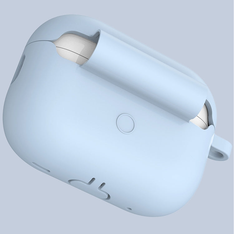 For Apple AirPods Pro 2 2022 ENKAY Thickened Silicone Protective Case with Keychain(Light Blue) - For AirPods Pro 2 by ENKAY | Online Shopping South Africa | PMC Jewellery | Buy Now Pay Later Mobicred